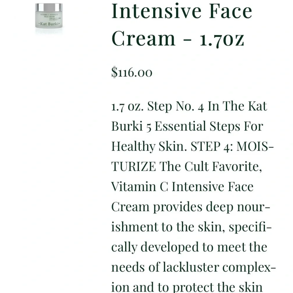 Kat Burki face cream